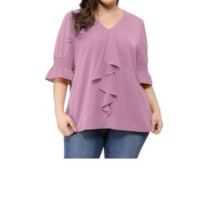 Purple ruffle blouse